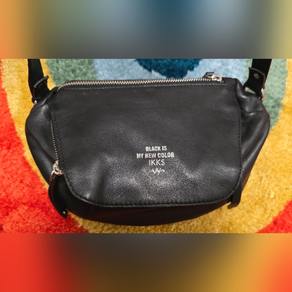 IKKS Black Leather Men's Bag